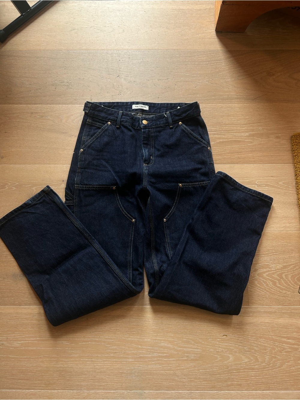 Carhartt Dark Blue Denim Jeans with Copper Button